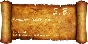 Sommer Beáta névjegykártya